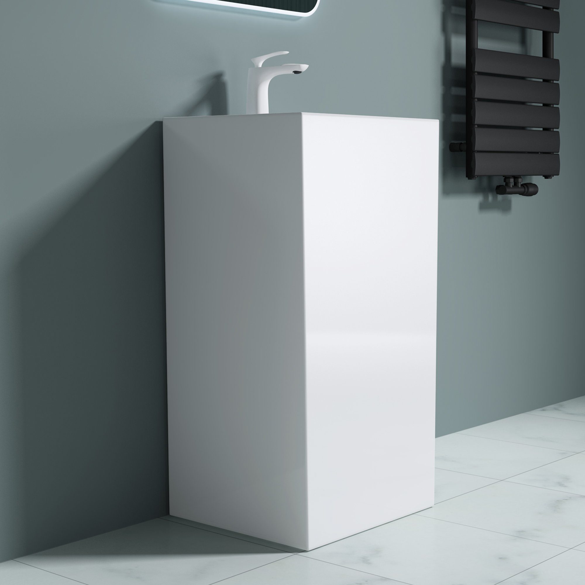 doporro Waschbecken doporro Design Standwaschbecken BTH: 42x50x90cm Colossum34, aus Gussmarmor, Waschtisch, Waschplatz