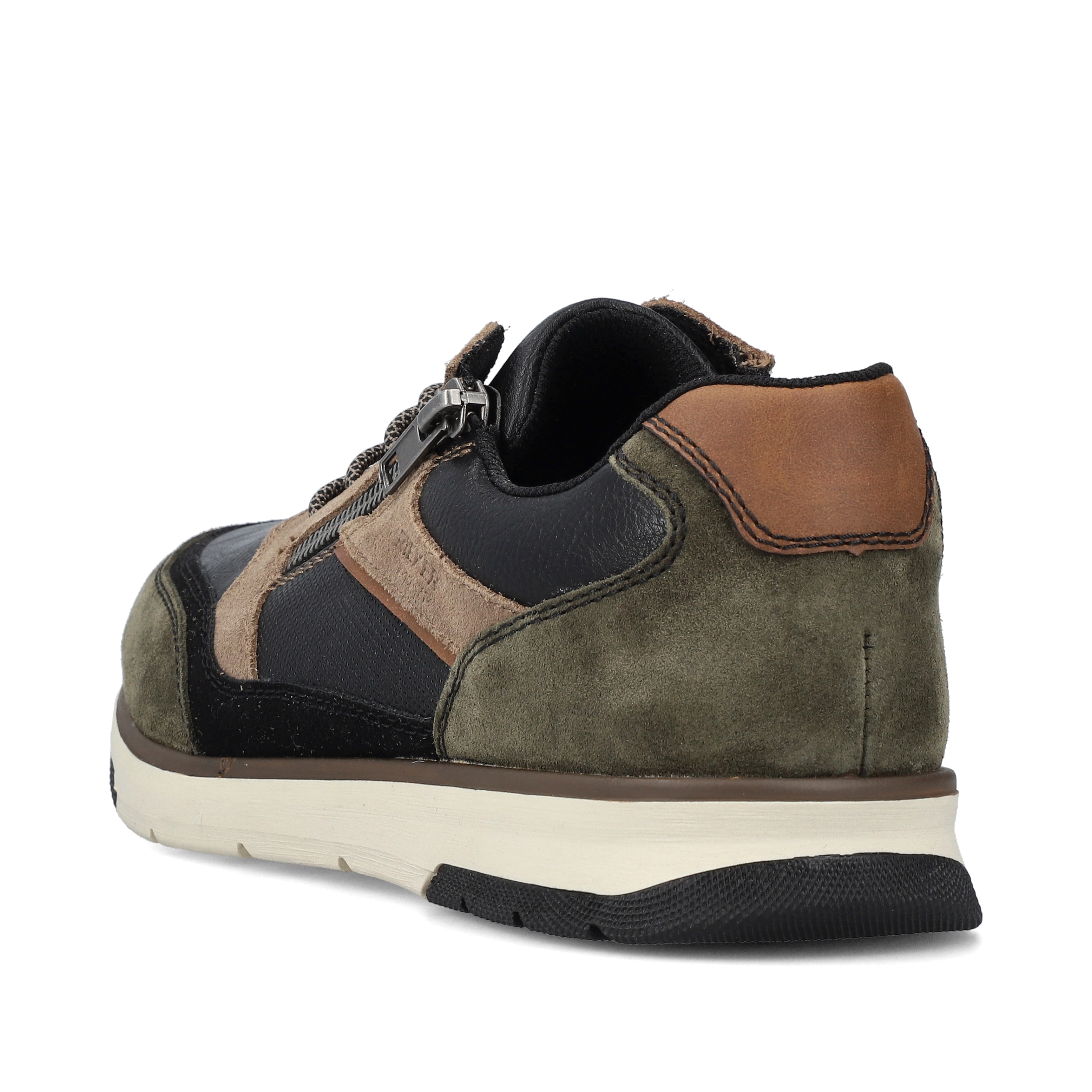 Rieker Herren Sneaker Low schwarz-beige-grün