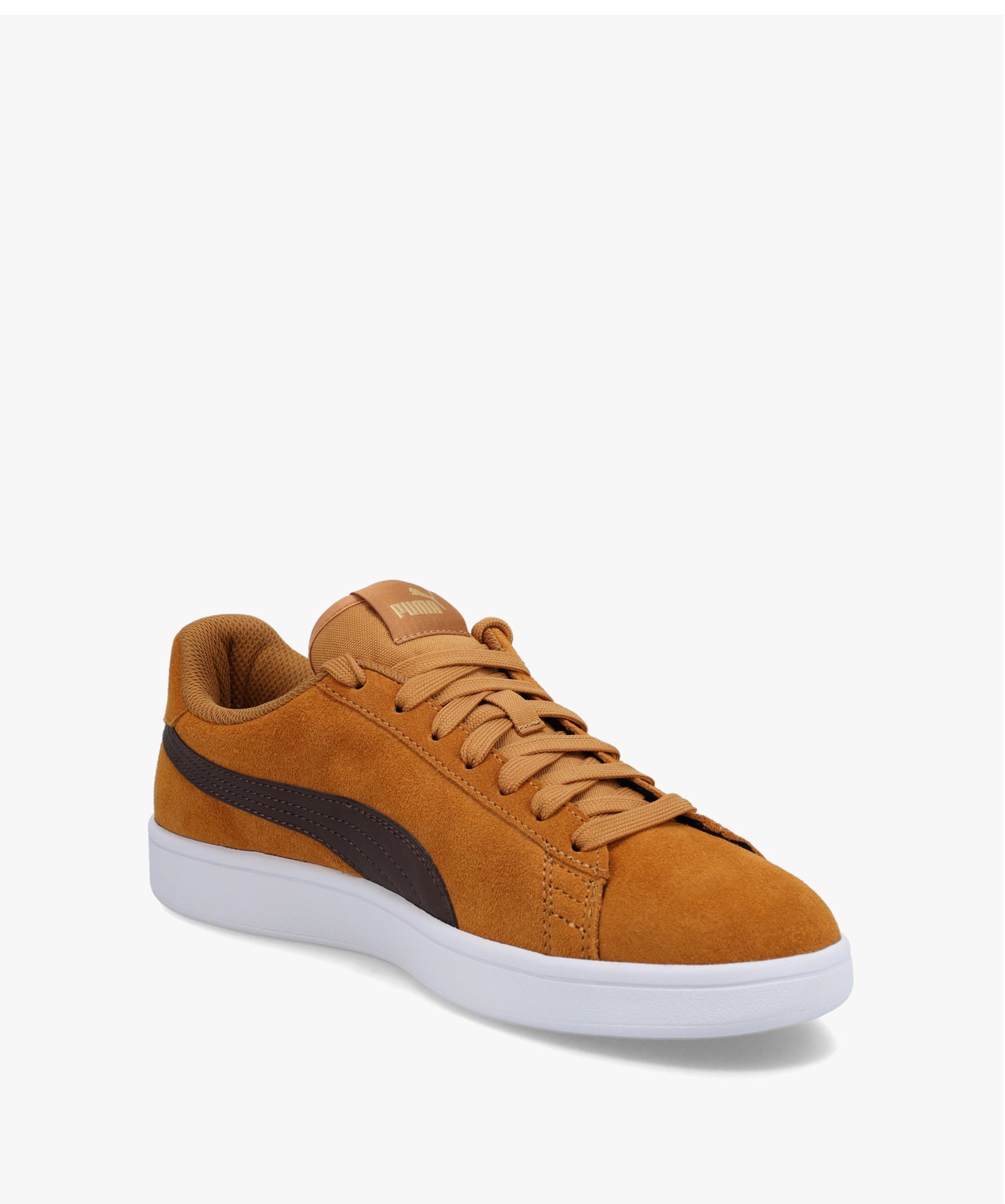 Baskets homme dessus cuir bicolore – Puma Smash camel | GEMO