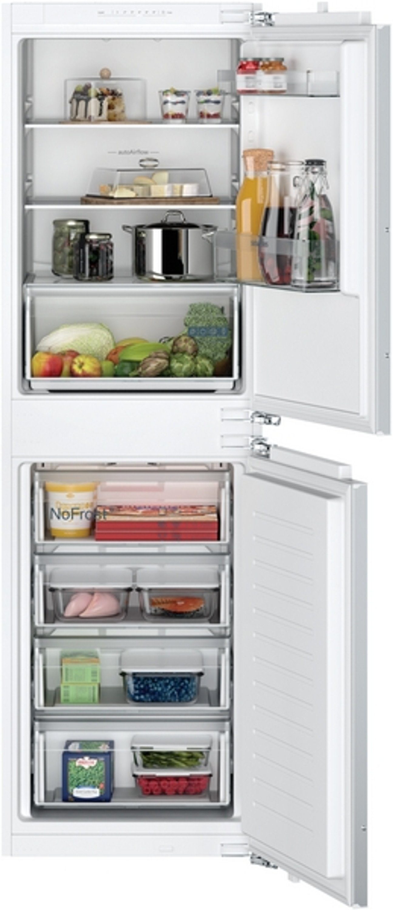SIEMENS Einbaukühlgefrierkombination KI85NNFF0, 177.2 cm hoch, 54.1 cm breit, noFrost, freshBox, autoAirflow, superFreezing, LED-Beleuchtung