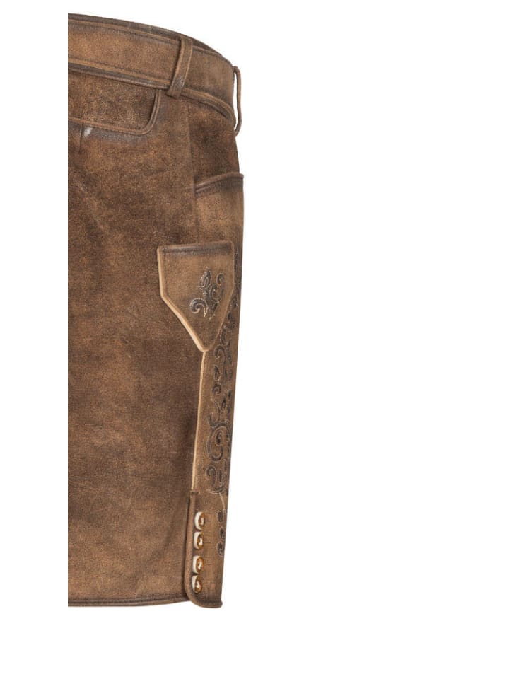 Nübler Lederhose kurz RV Obert in Braun günstig kaufen