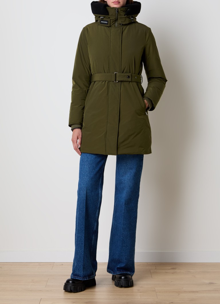Woolrich Quilted Parka with Down Padding and Removable Hood