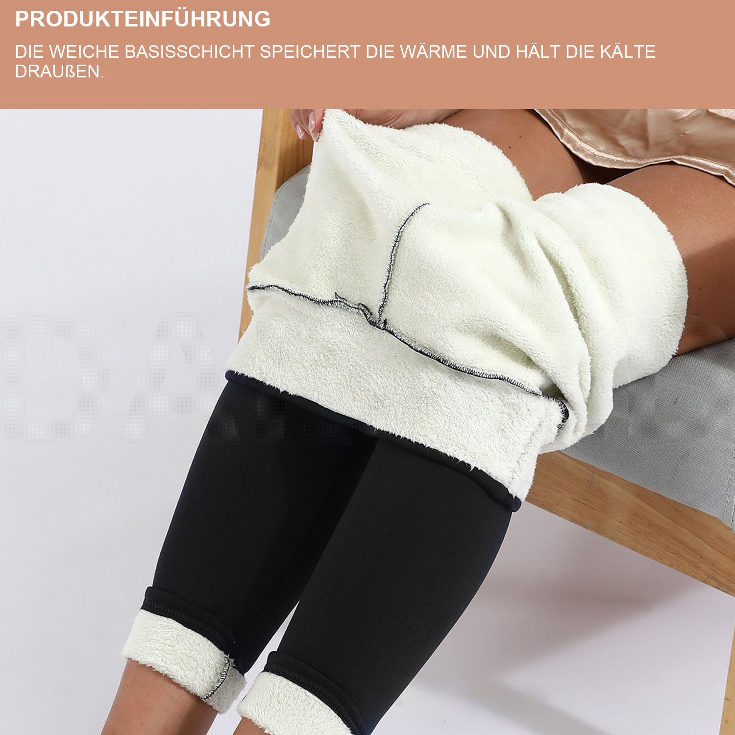 Daisred Thermoleggings Thermo Leggings Damen Gefüttert Winter High Waist