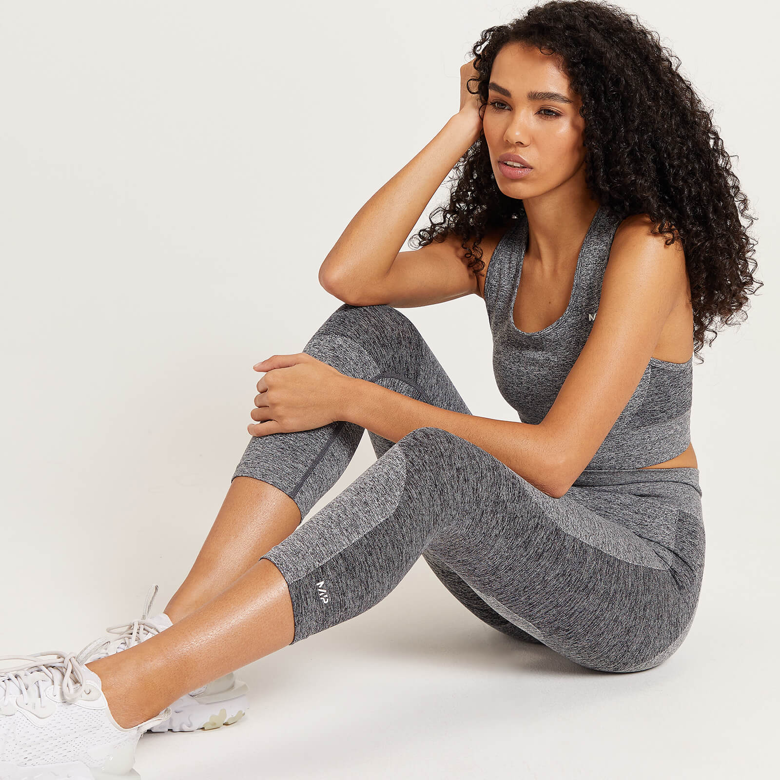 Legging ¾ taille haute MP Curve pour femmes – Gris chiné