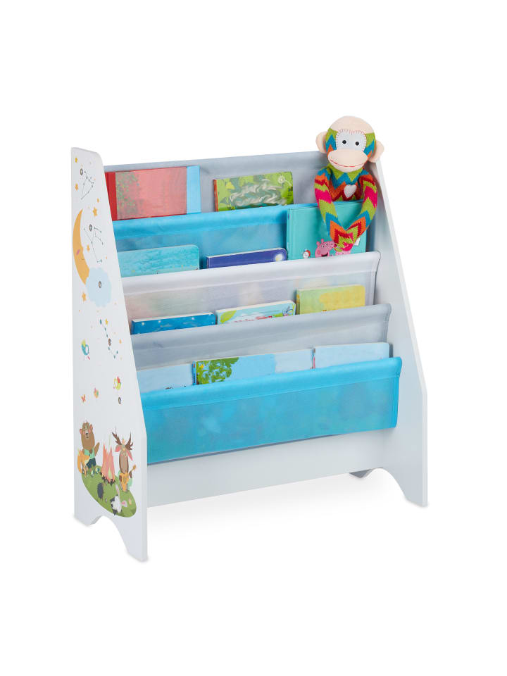 relaxdays Kinder Bücherregal Lagerfeuer in Bunt - (B)62 x (H)71 x (T)29 cm günstig kaufen onesize