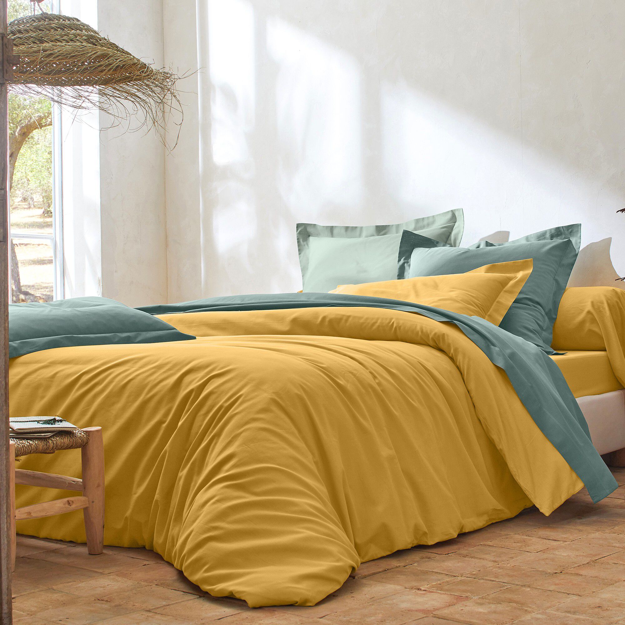 Linge de lit uni coton
