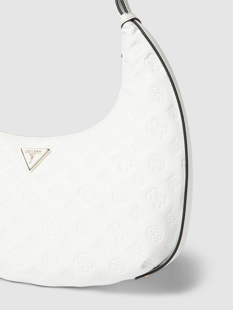 Hobo Bag mit Allover-Logo Modell 'LA FEMME HOBO' in weiß
