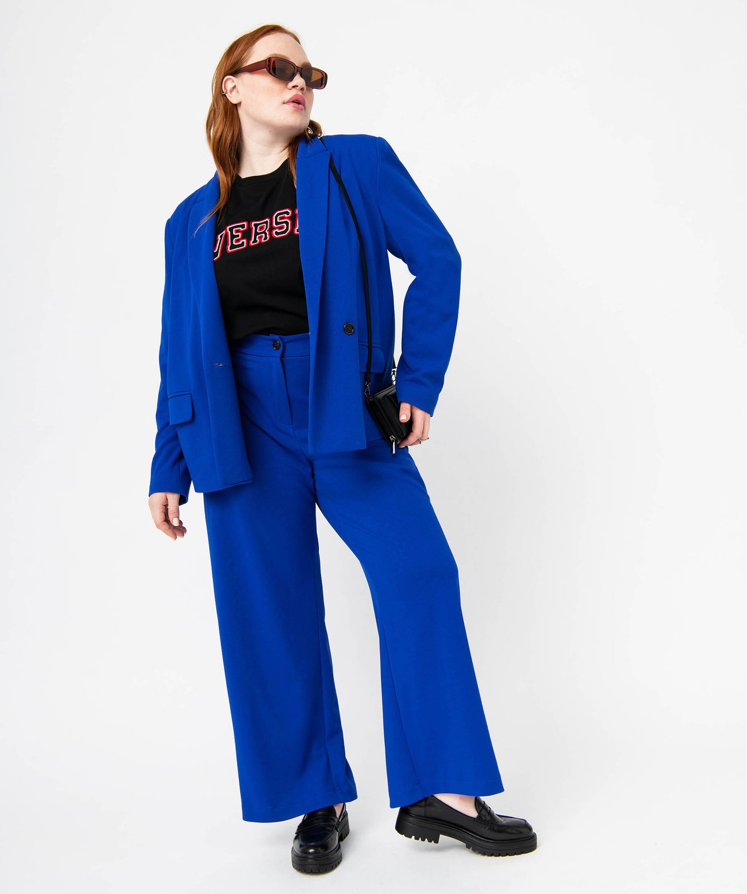Veste de costume femme grande taille bleu | GEMO