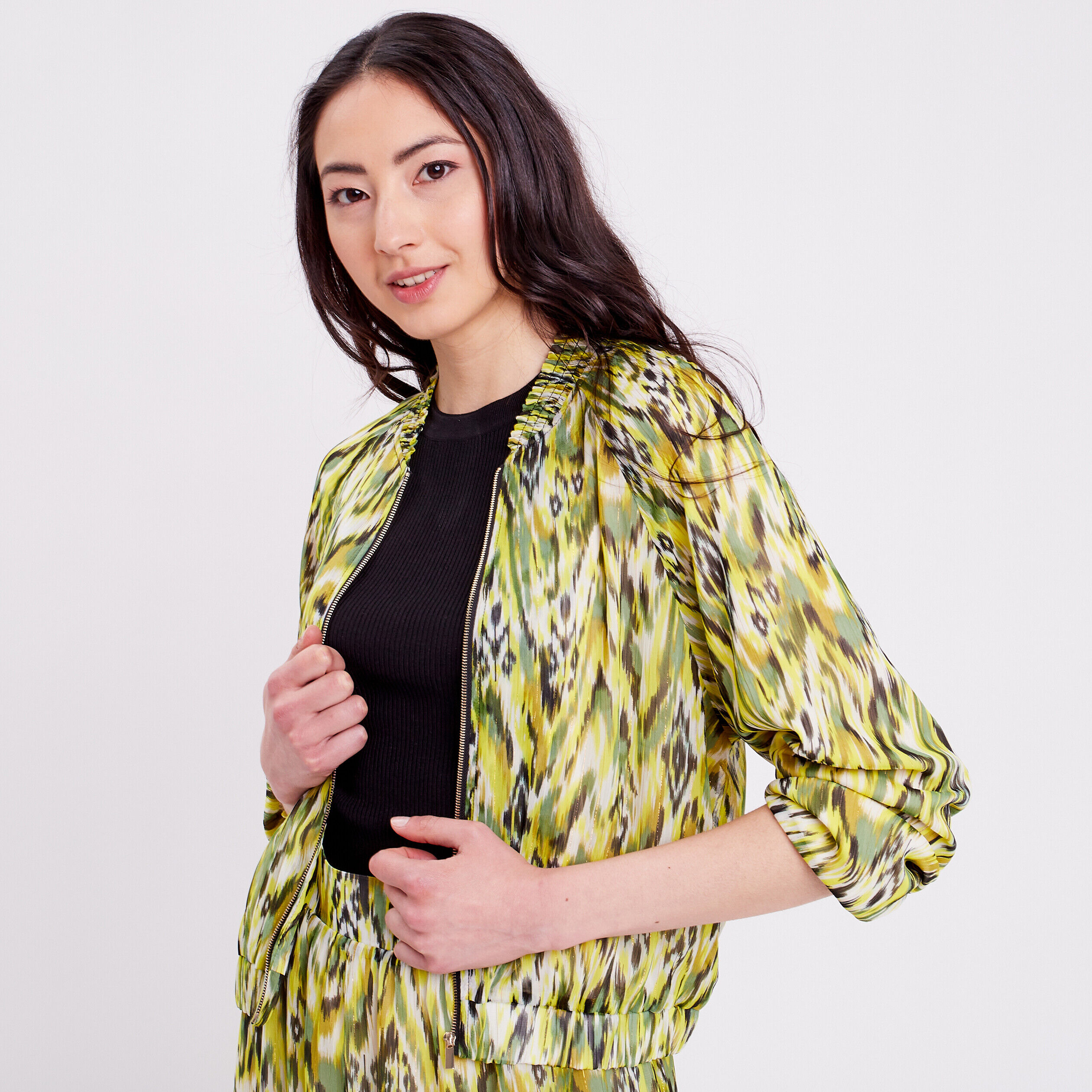 Veste teddy zippée blanc femme | Cache Cache