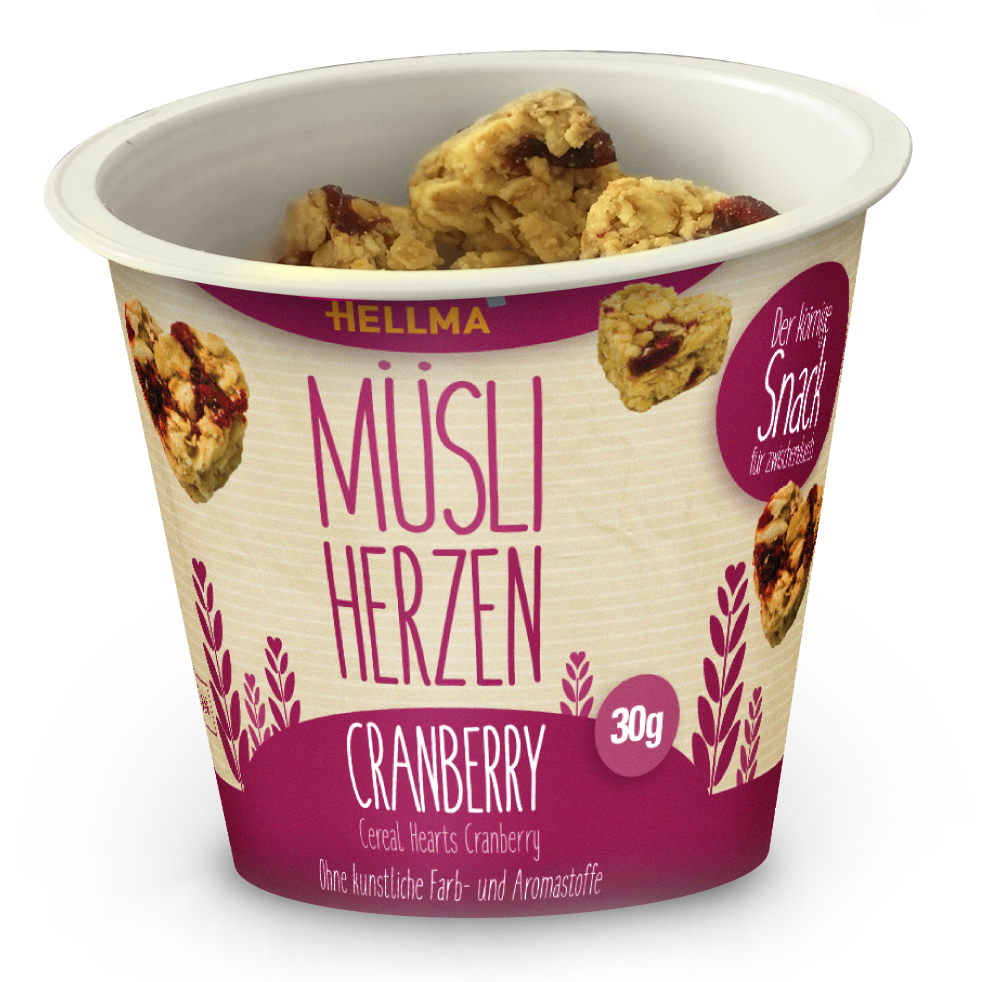 Hellma Müsli Herzen Cranberry 18x30g