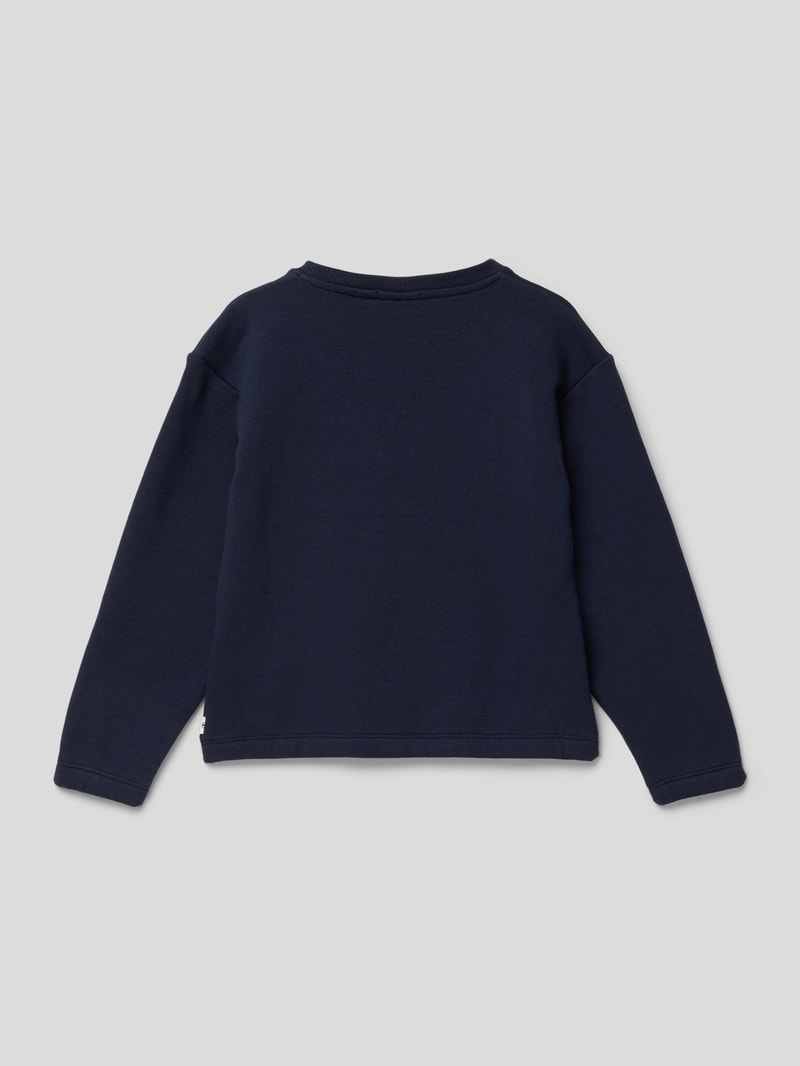 Sweatshirt mit Paillettenbesatz in marineblau