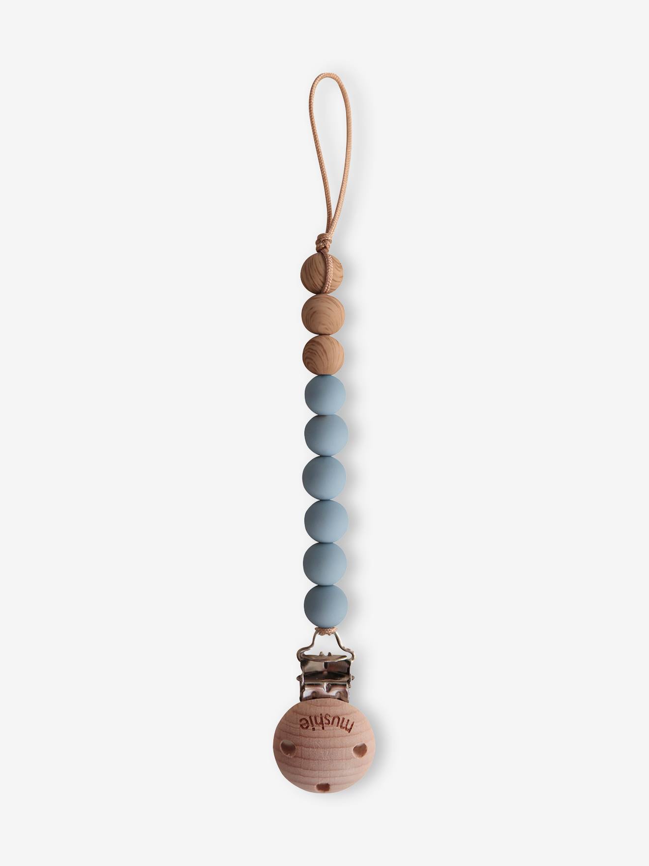 Cordon attache-sucette MUSHIE Eva en silicone beige