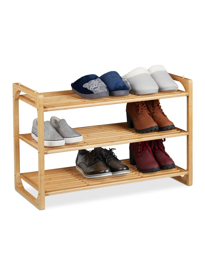 relaxdays Schuhregal in Natur - (B)75,5 x (H)50 x (T)33 cm günstig kaufen onesize