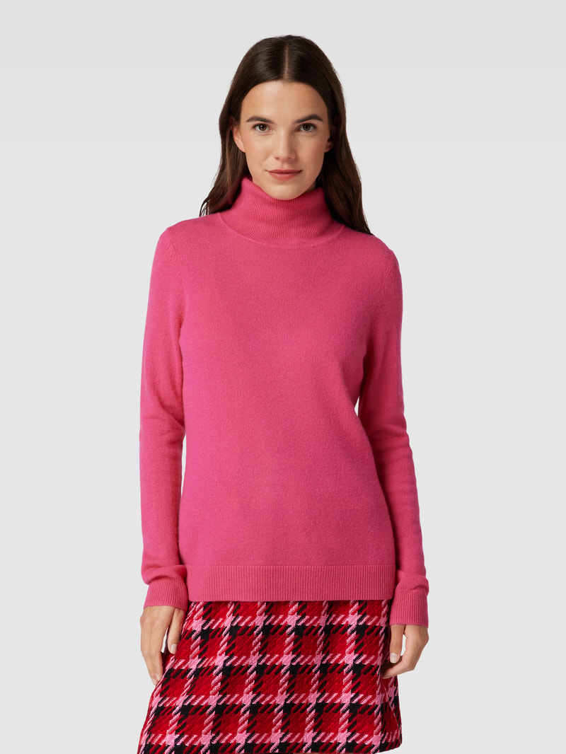 Kaschmirpullover in melierter Optik in pink