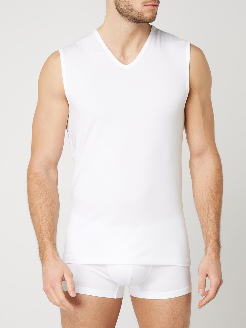 Tanktop mit Stretch-Anteil Modell 'Dry Cotton' in weiß