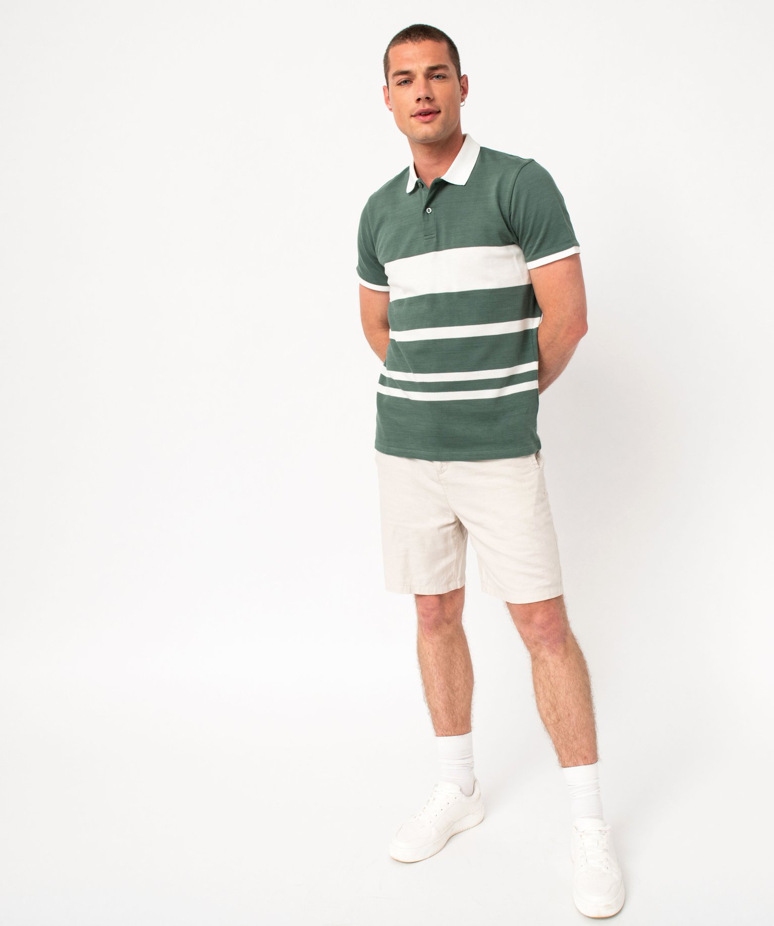 Bermuda homme en coton coupe droite blanc | GEMO