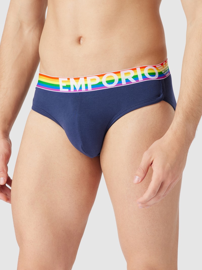Slip mit Logo-Bund in dunkelblau