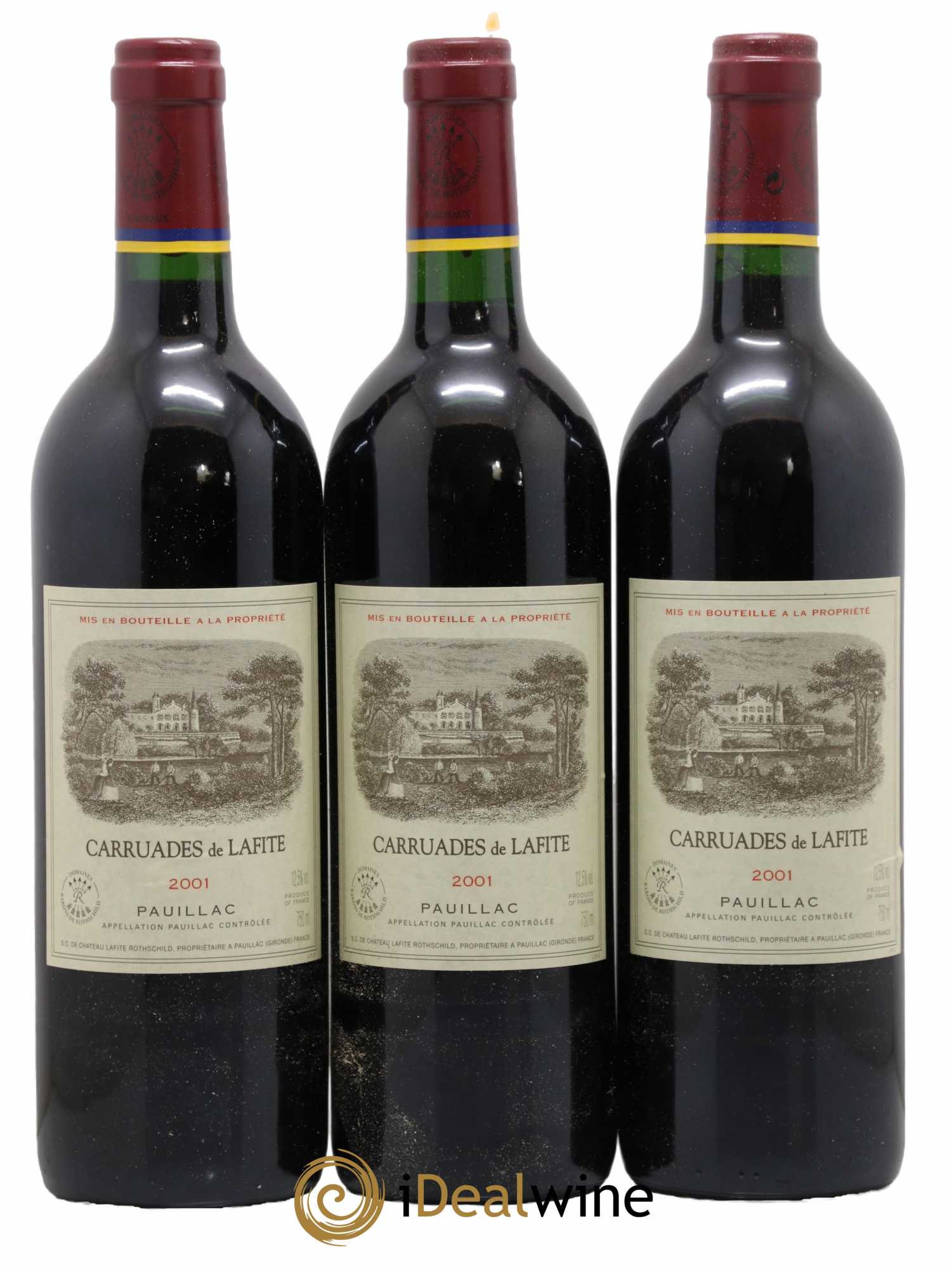 Carruades de Lafite Rothschild Second vin  2001 - Lot de 3 Bouteilles