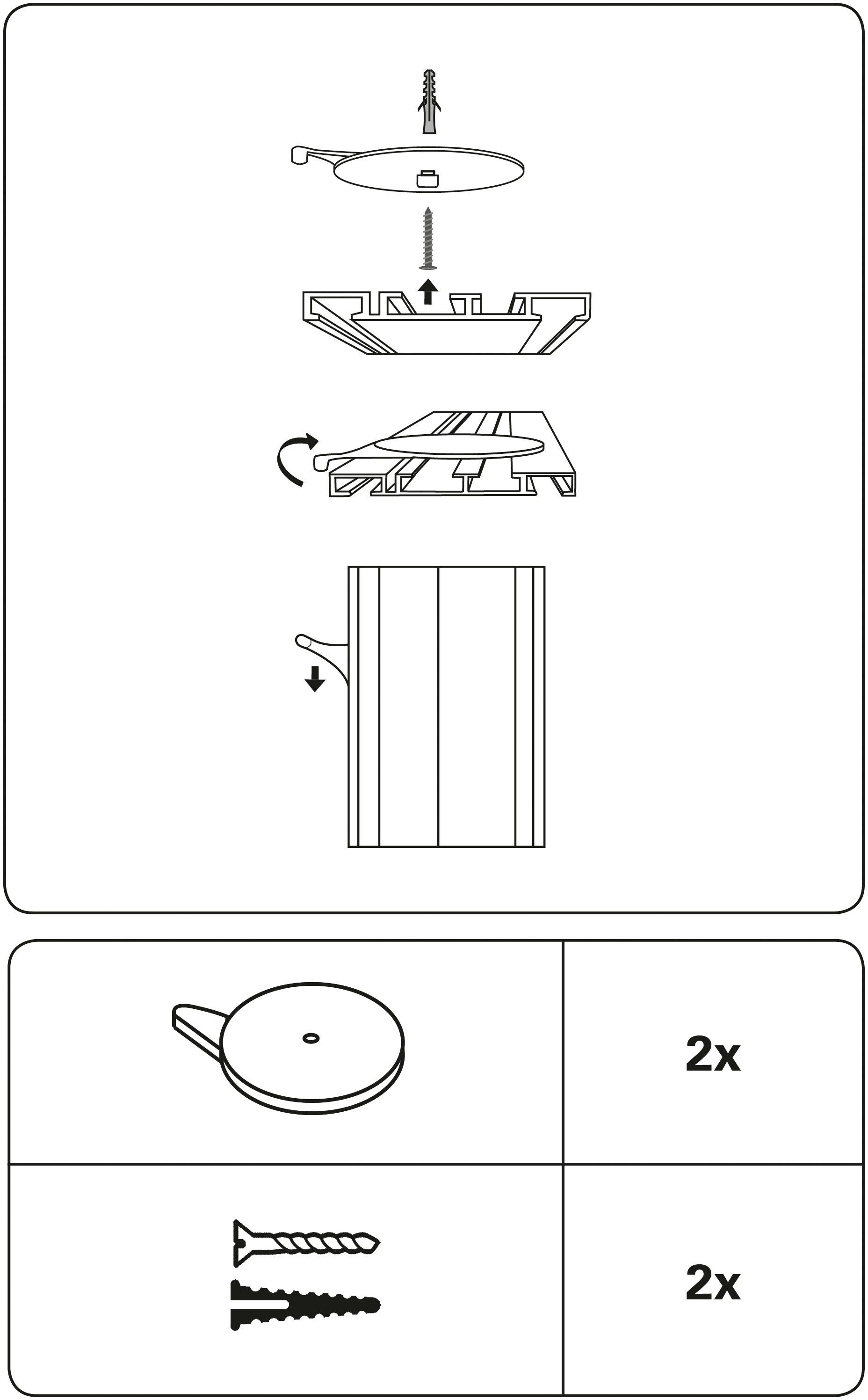Deckenträger für Sichtschutz Deckenträger inkl. Befestigungsmaterial, GARDINIA, Serie Aluminium-Vorhangschiene