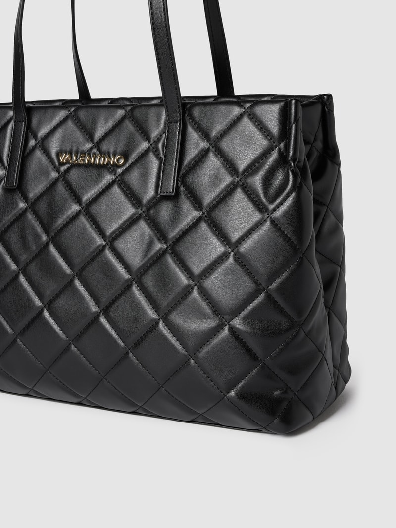 Shopper mit Steppnähten Modell 'OCARINA' in schwarz