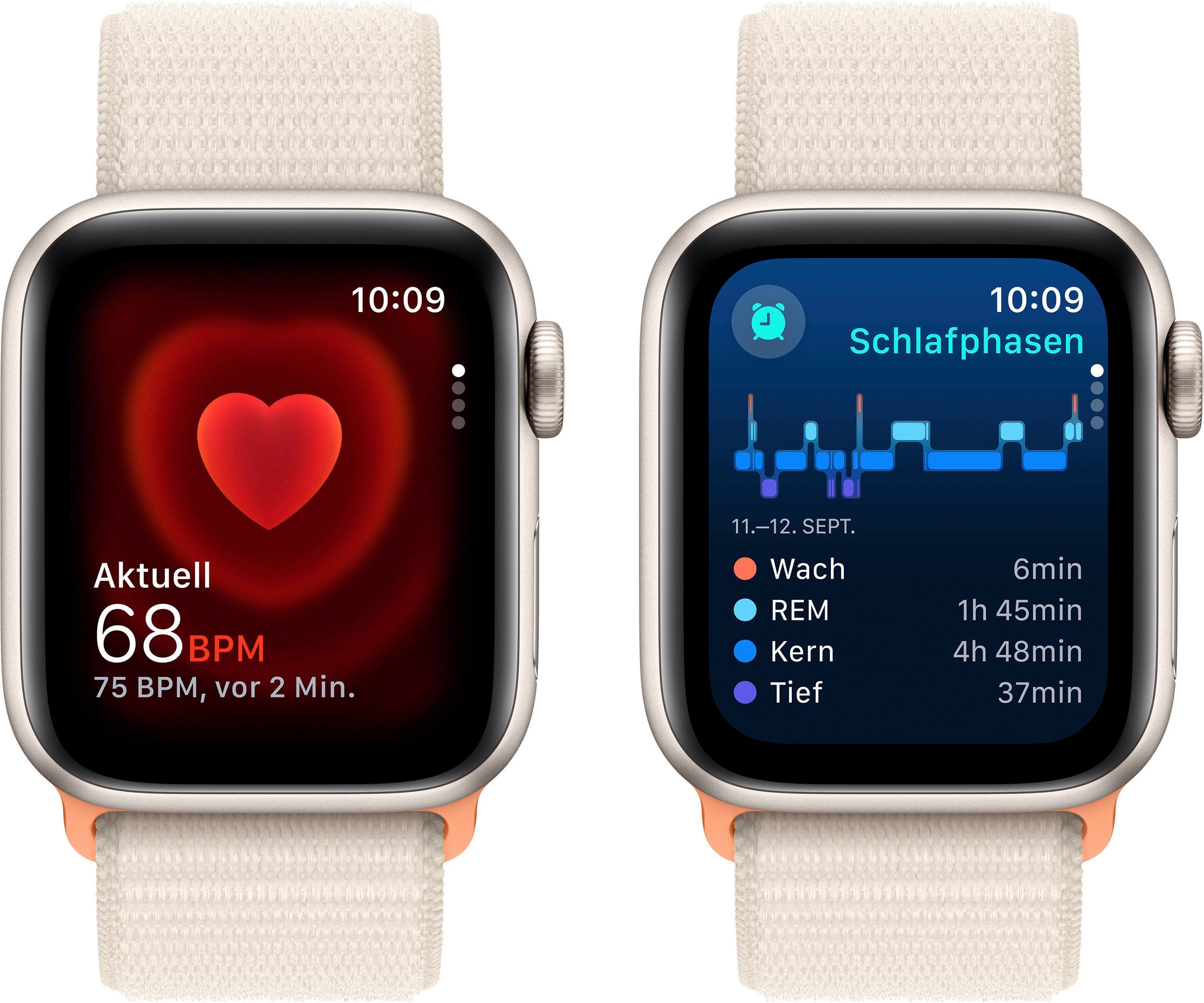 Apple Watch SE GPS 40mm Smartwatch (4 cm/1,57 Zoll, Watch OS 10), Sport Loop
