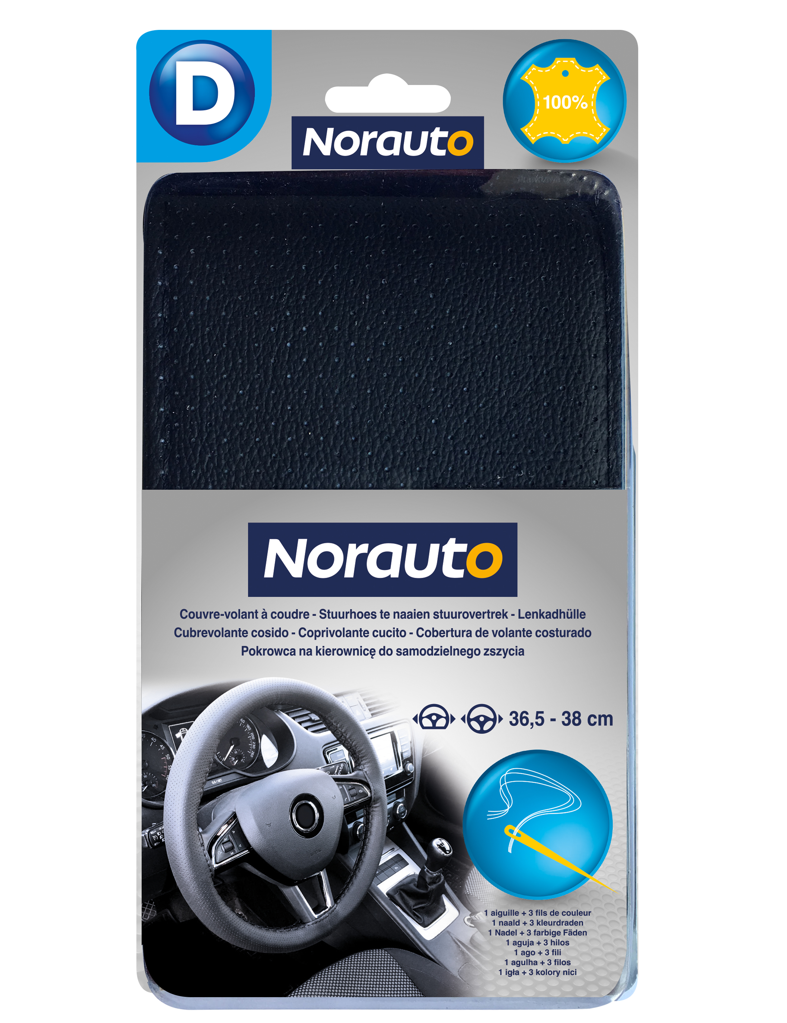 Lenkradhülle aus echtem Leder, schwarz, von Norauto - ATU