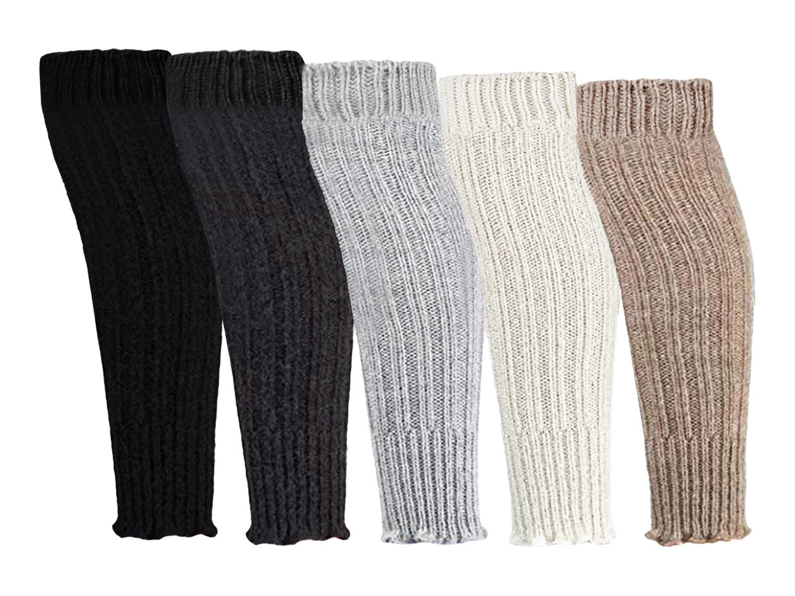HomeOfSocks Beinstulpen Alpaka Stulpen Damen aus Wolle Grobstrick Leg Warmer Hoher Tragekomfort dank Gummibund Höhe verstellbar