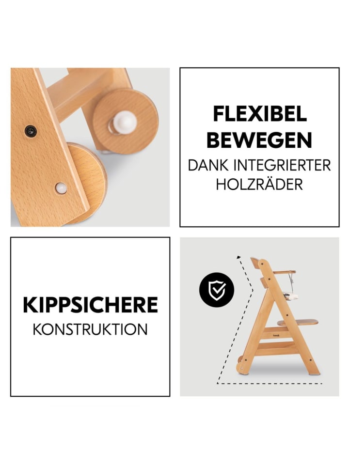 Hauck Hochstuhl Beta Plus inkl. Essbrett, Sitzkissen und in braun,beige günstig kaufen onesize