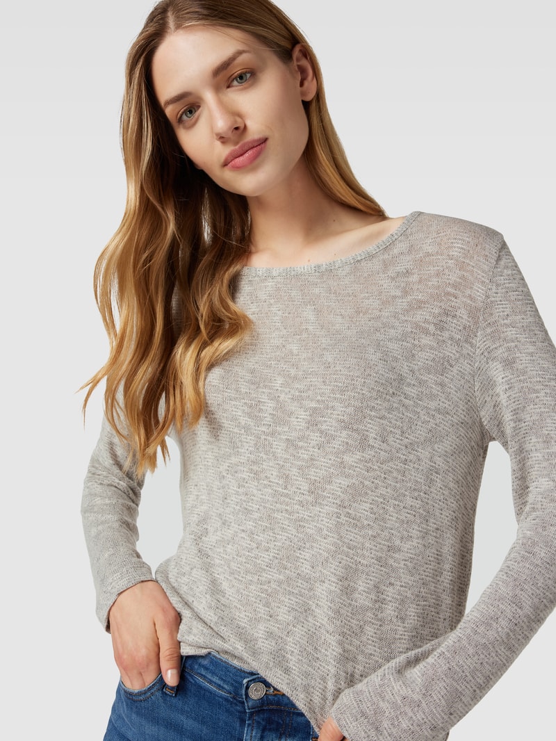 Longsleeve in melierter Optik in hellgrau meliert