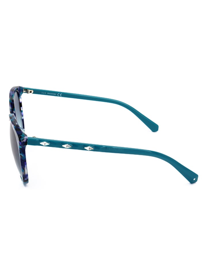 Swarovski Damen-Sonnenbrille in Blau-Türkis günstig kaufen 56