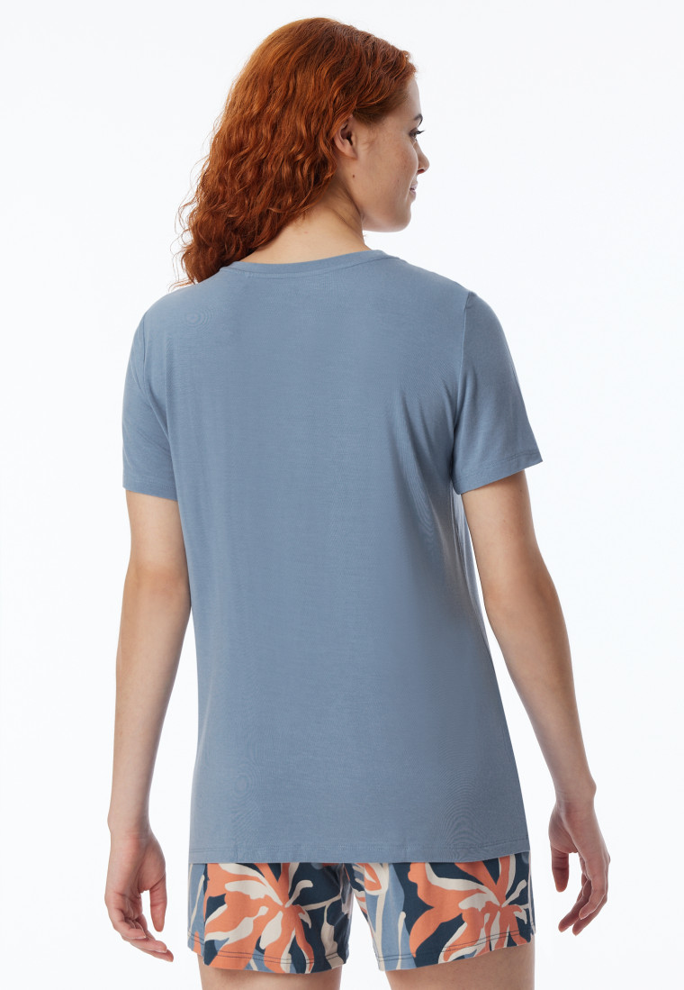 Shirt kurzarm rundhals blaugrau - Mix+Relax