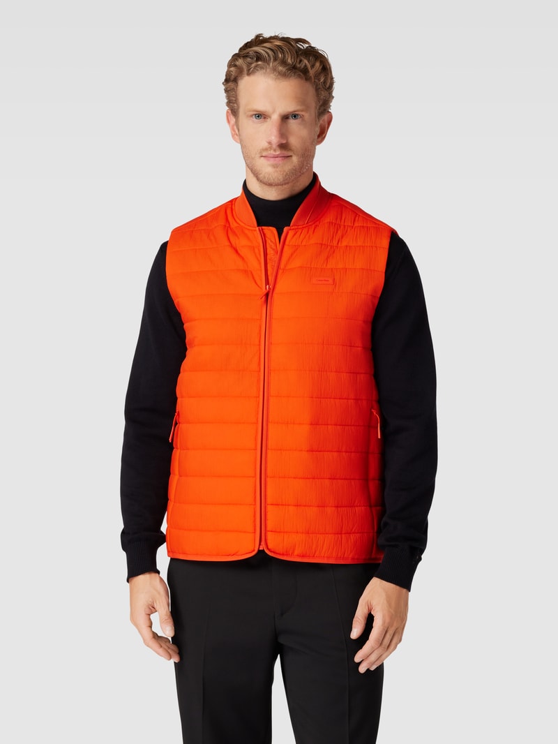 Weste mit Label-Details Modell 'CRINKLE' in orange