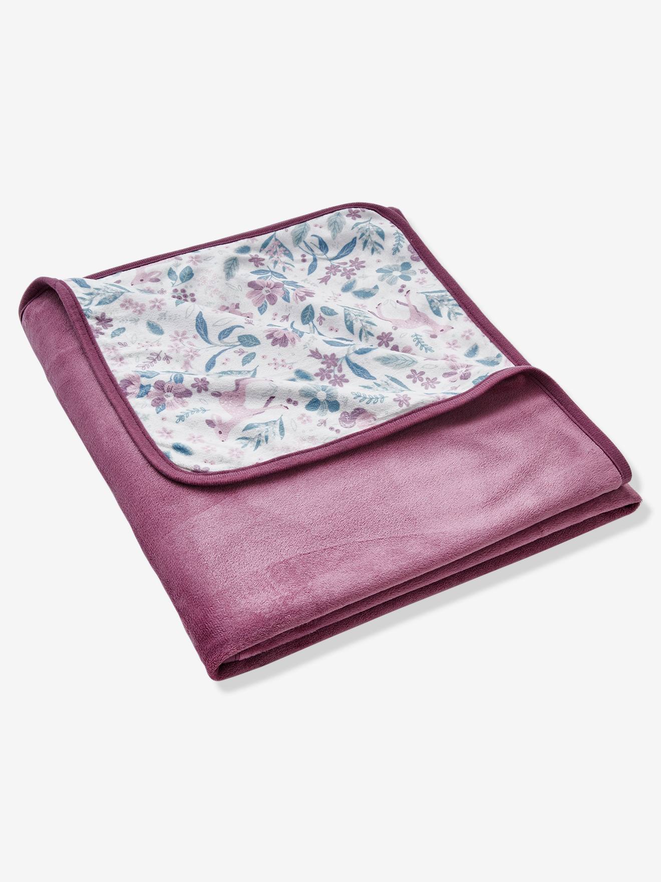Plaid en velours VICTORIA prune