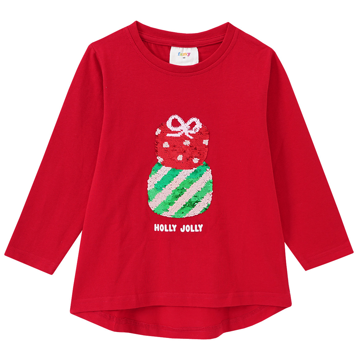 Mädchen Weihnachtsshirt und Leggings im Set rot