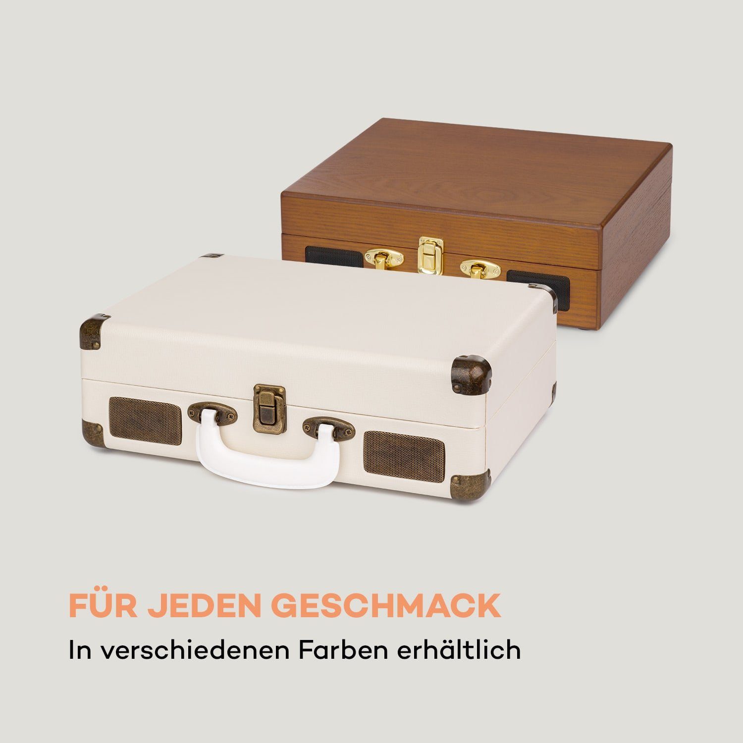 Auna Peggy Sue Plattenspieler (Riemenantrieb, Schallplattenspieler Retro mit Lautsprecher Vinyl Plattenspieler)