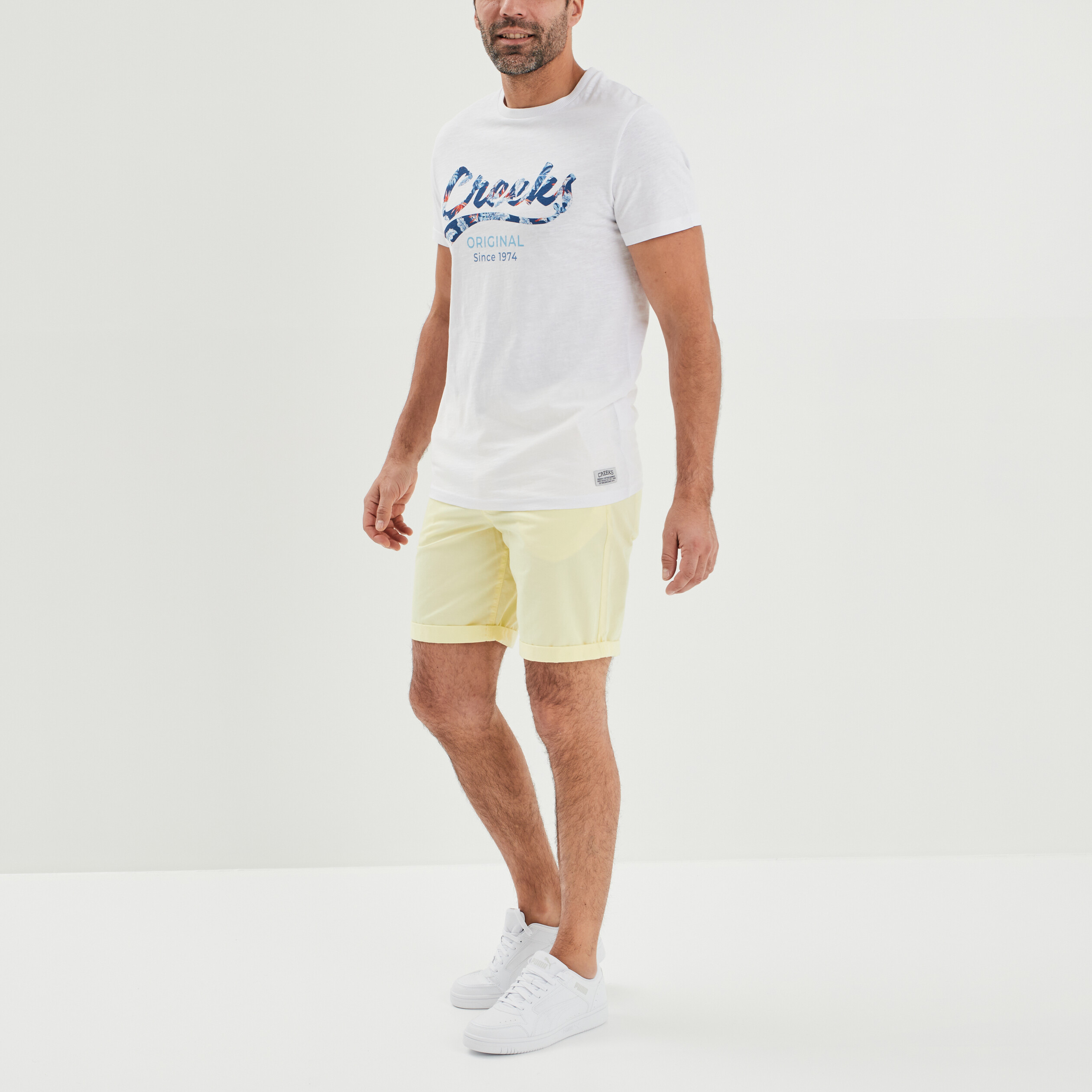 Bermuda chino regular jaune clair homme | La Halle