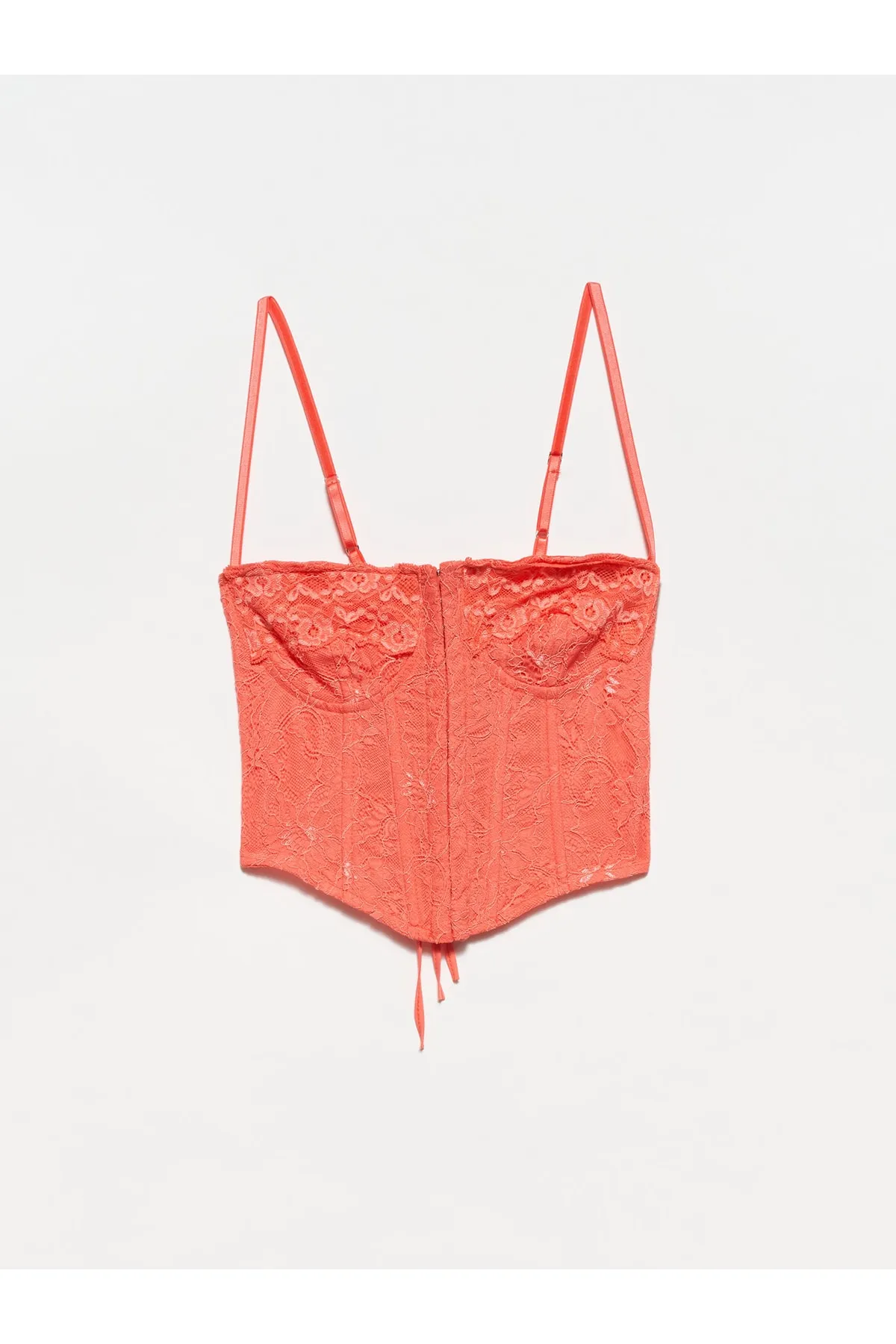 Dilvin  5852 Korsett-Oberteil mit Spitzendetail – Rosa