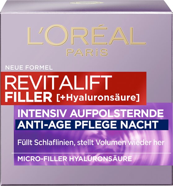 L'Oréal Paris Revitalift Filler [+Hyaluronsäure] Intensiv Aufpolsternde Anti-Age Nachtpflege Nachtcreme