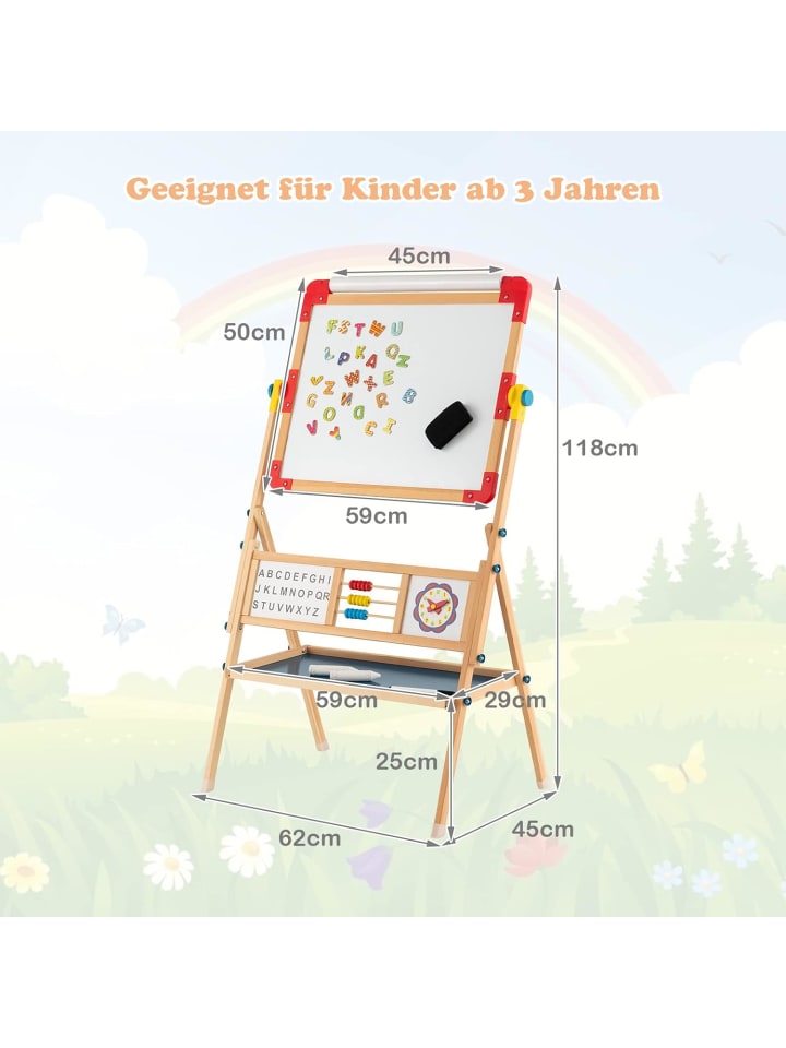COSTWAY 3 in 1 Kinderstaffelei drehbar in Bunt günstig kaufen onesize