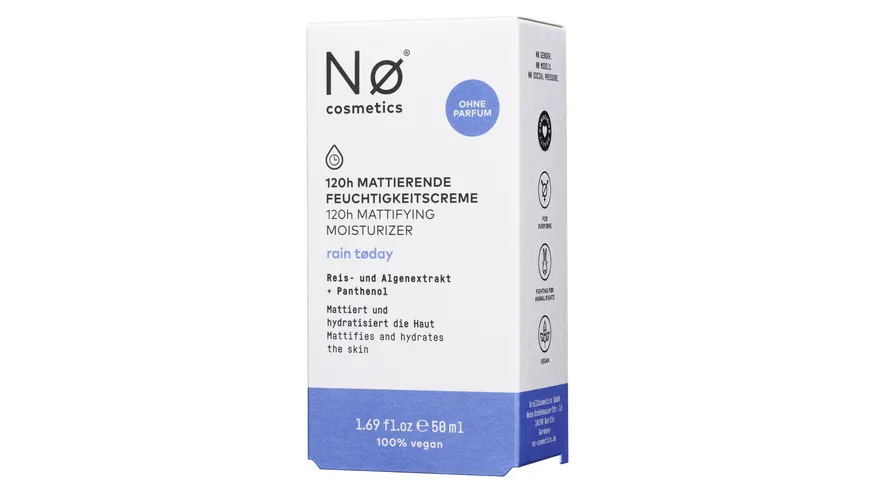Nø Cosmetics rain tøday 120h Mattierende Feuchtigkeitscreme 50 ml