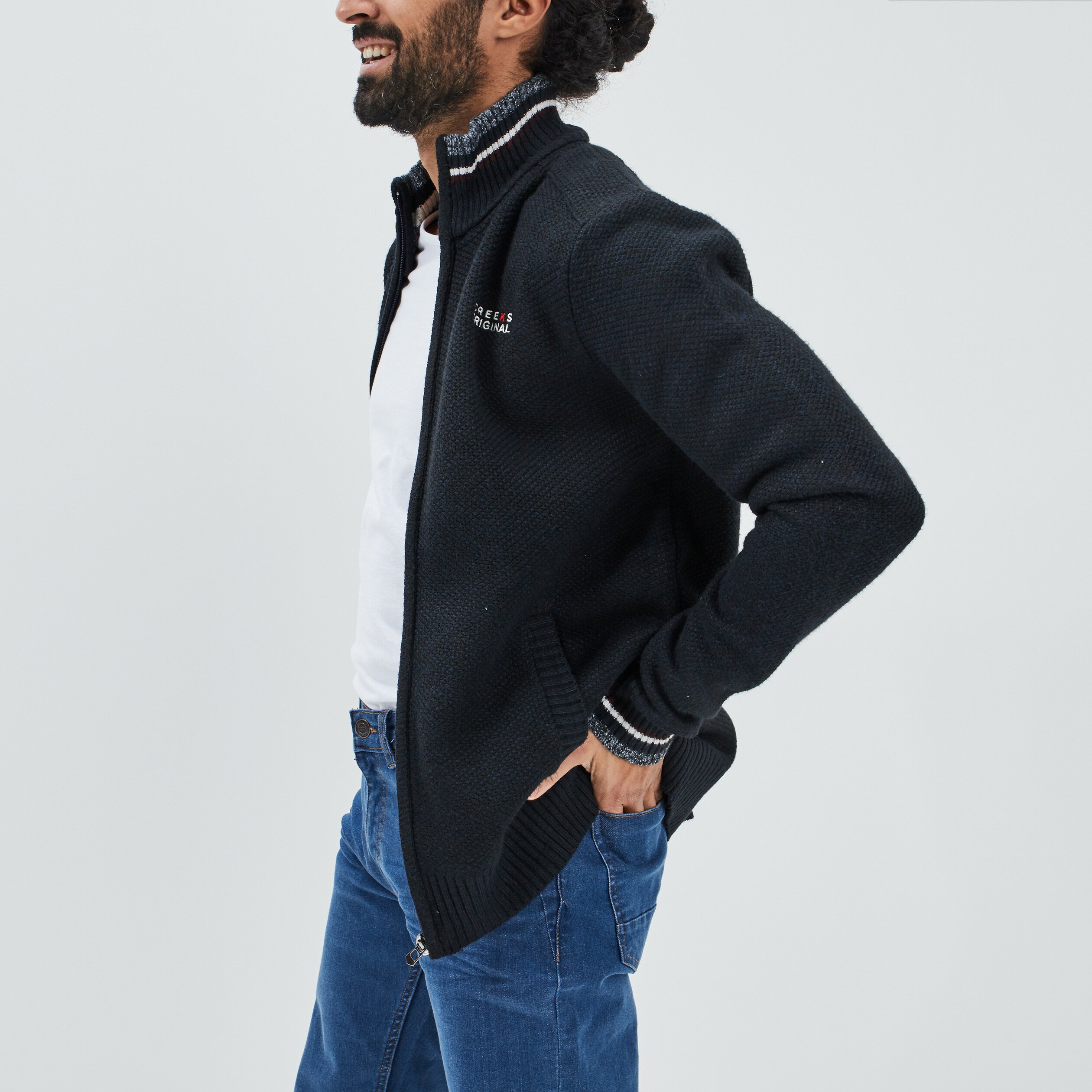 Gilet zippé Creeks bleu marine homme | La Halle