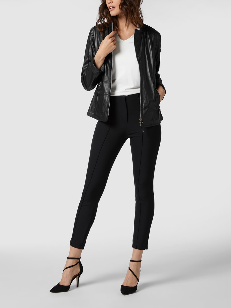 Blazer aus Lammnappa in schwarz