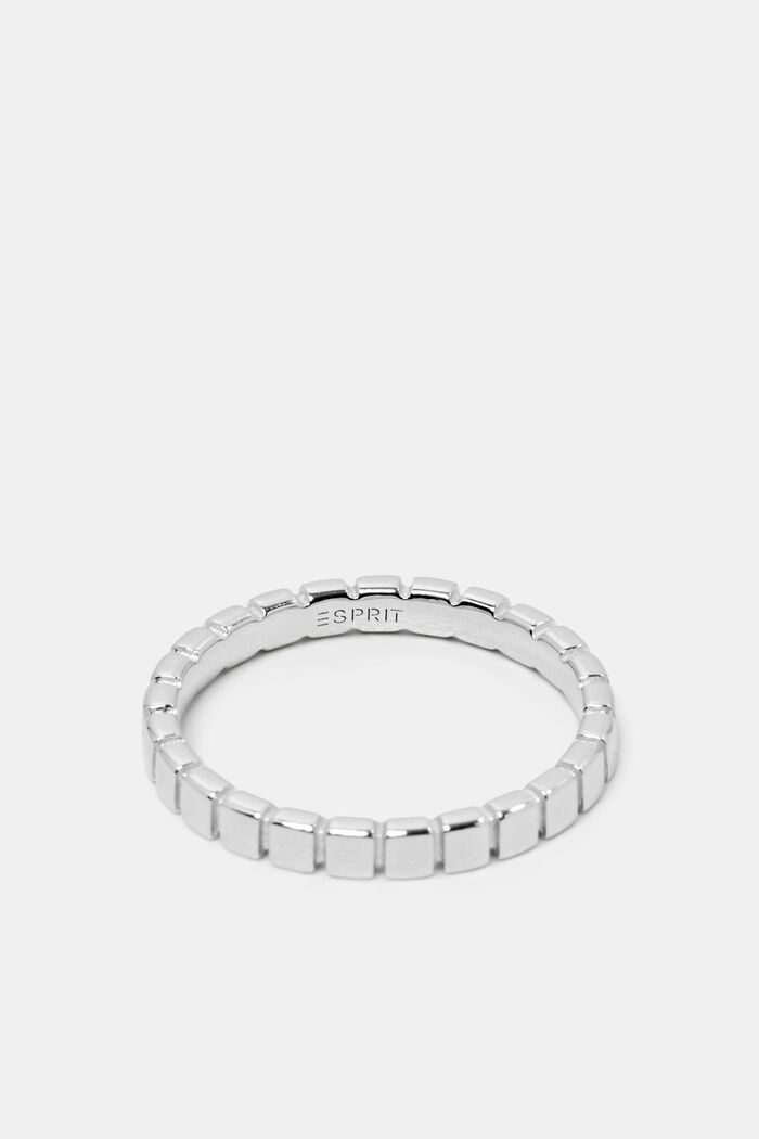 Schmaler, gerippter Ring, Sterlingsilber