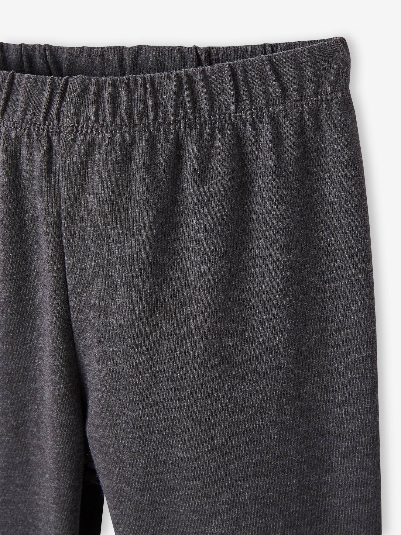 Vertbaudet 2er-Pack Leggings für Mädchen BASIC Oeko-Tex - schwarz+grau meliert