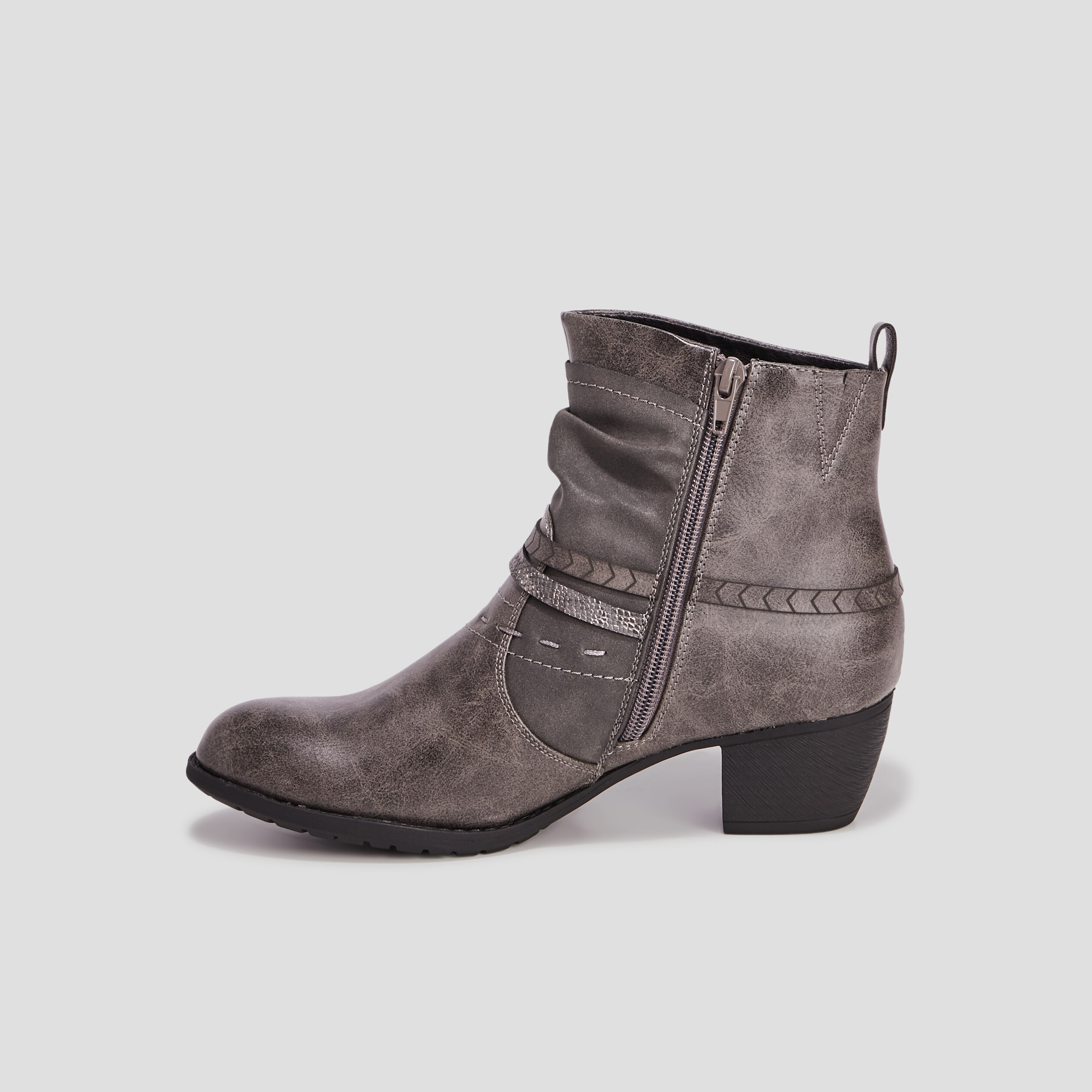 Bottines à talons pied large gris femme | La Halle
