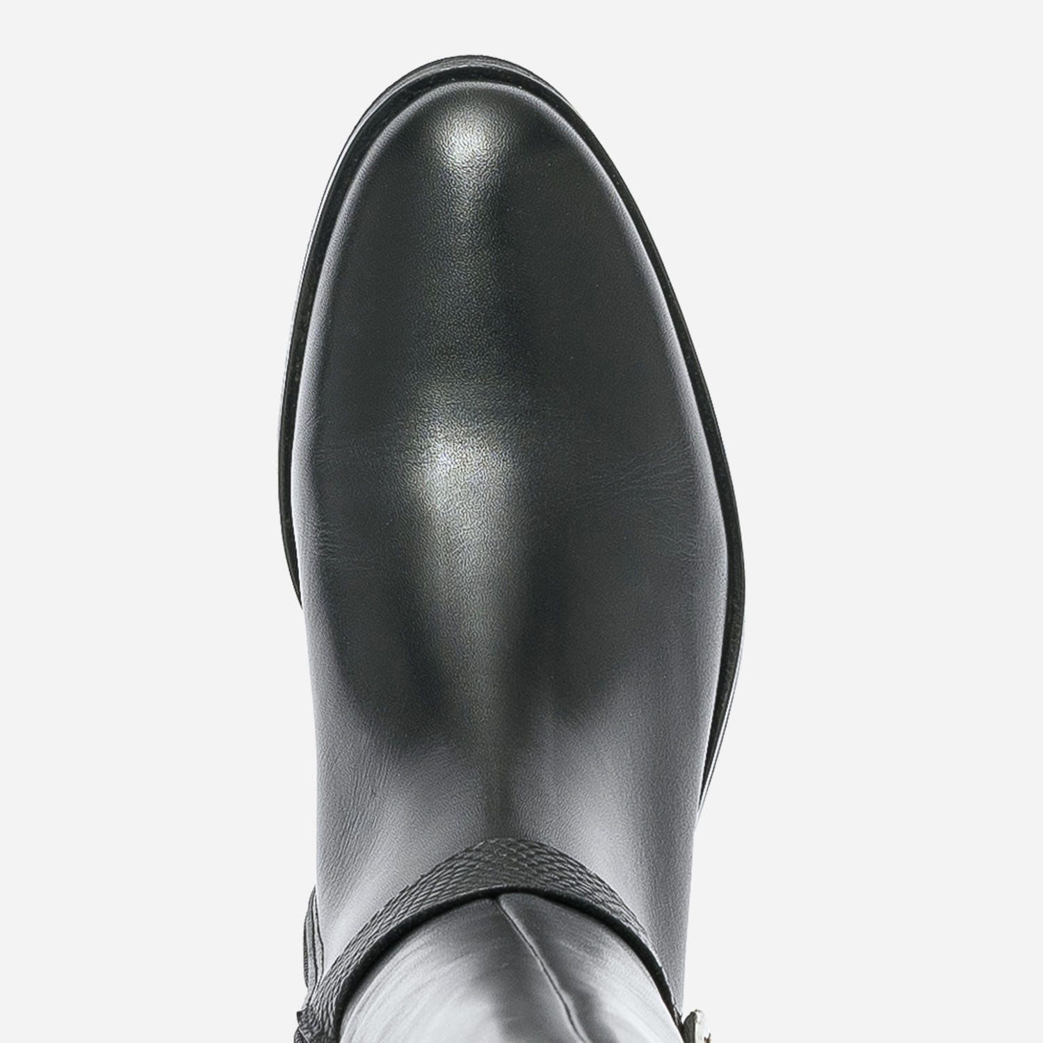 Botte noire en cuir esprit Jodhpur