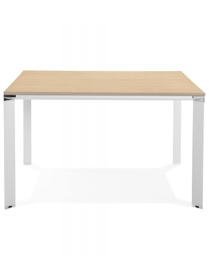 KADIMA DESIGN Schreibtischbank aus Holz und Metall | Modernes Design in Beige-Weiß günstig kaufen