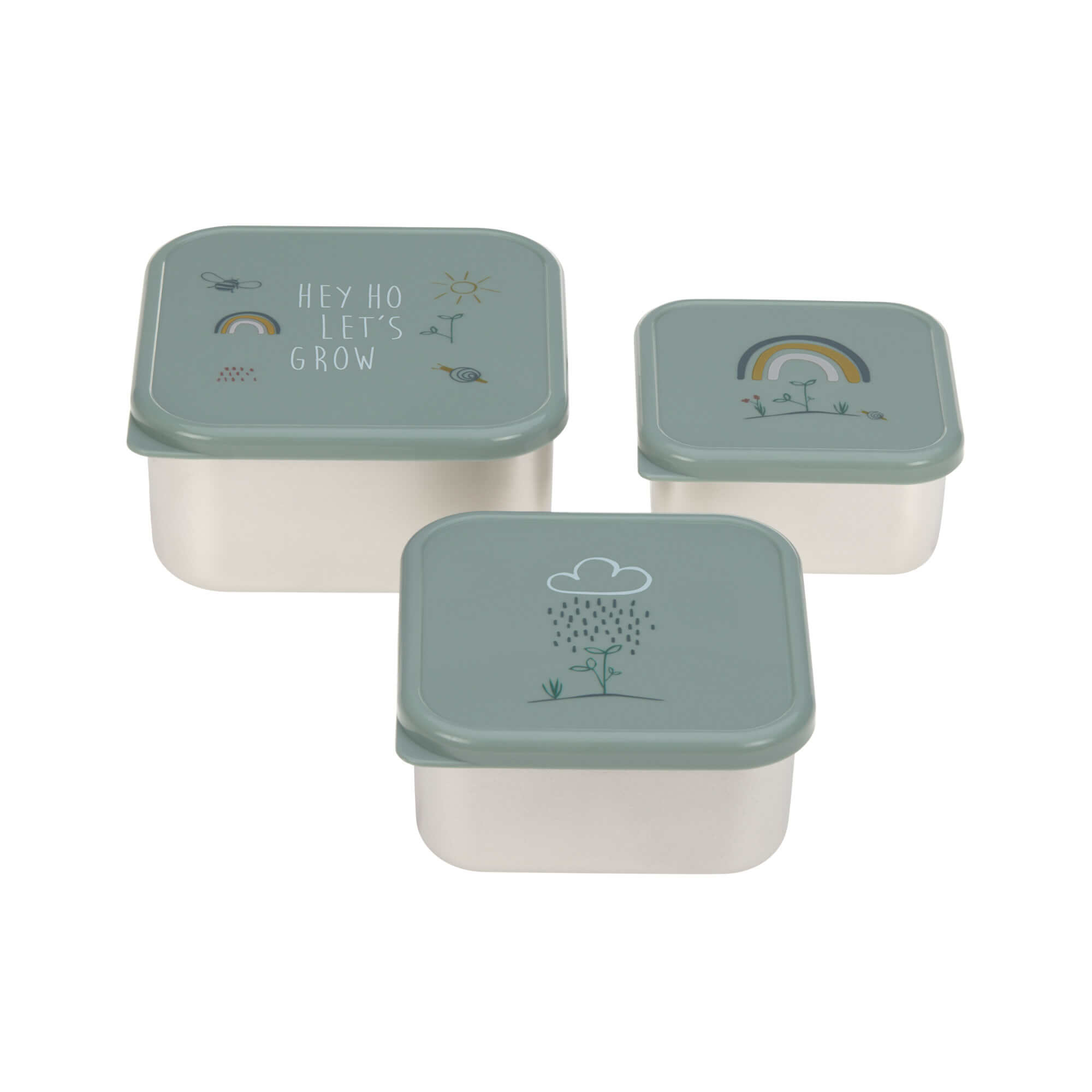 Snackbox Kinder (3er Set) - Edelstahl Brotdose, Garden Explorer