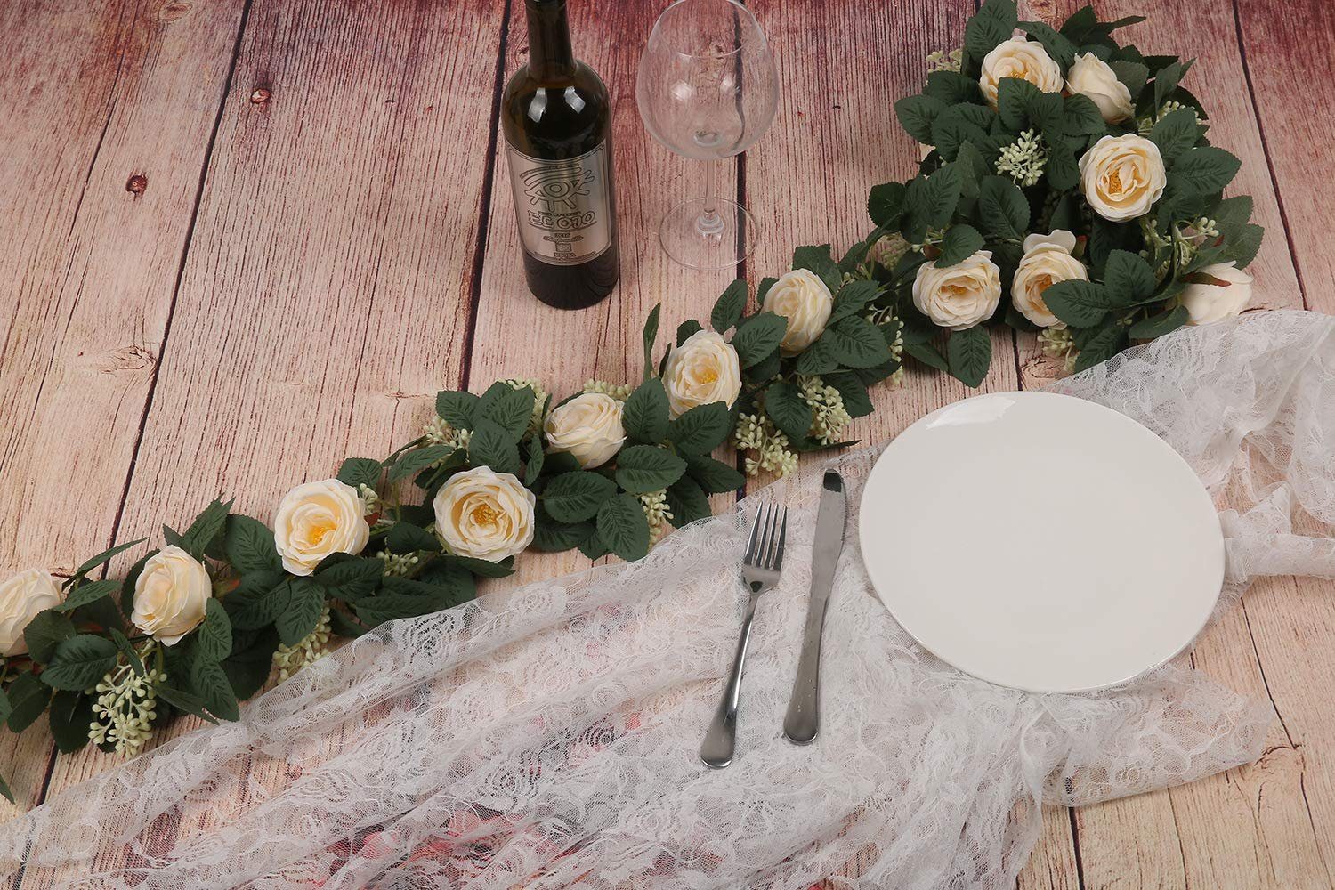 FeelGlad Rattanstuhl Blumengirlande,Blumenwand,Girlande hochzeit