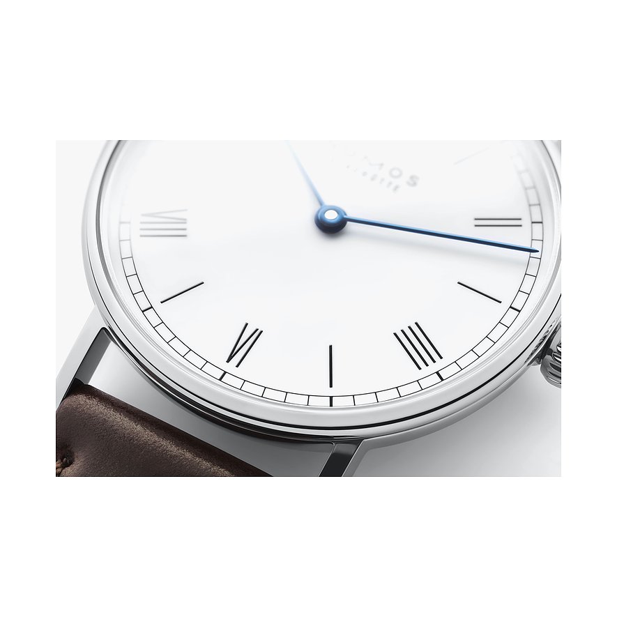 Nomos Glashütte Damenuhr Ludwig 33 Duo emailleweiss